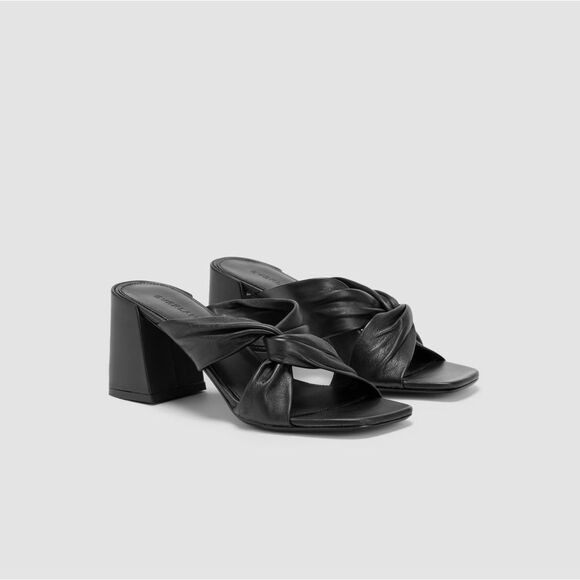 NEW EVERLANE The Day Twist Heel in black leather - Picture 1 of 8